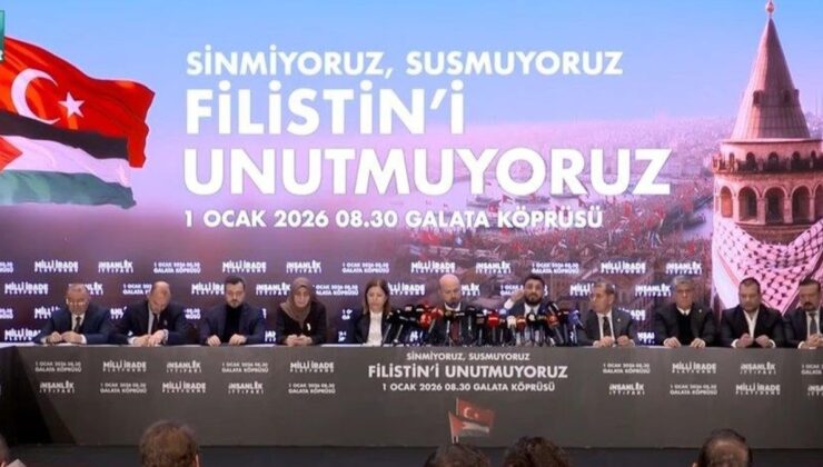 1 Ocak’ta Galata Köprüsü’nde Gazze buluşması! Beşiktaş, Fenerbahçe, Galatasaray ve Trabzonspor da katılacak