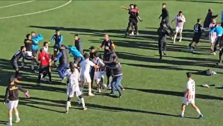 Maç bitti, sahada yumruklar konuştu