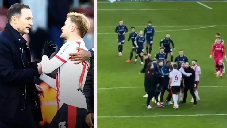 Rakip takım oyuncuları, ünlü teknik adam Lampard’ı saha içinde kovaladı