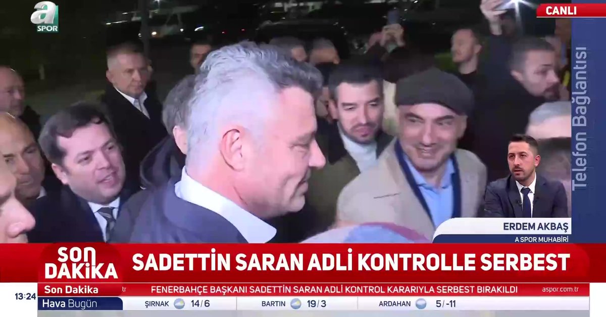 Sadettin Saran adli kontrol şartıyla serbest bırakıldı