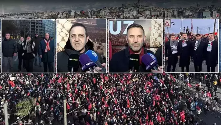 Spor camiası, Filistin’e destek için Galata Köprüsü’nde!