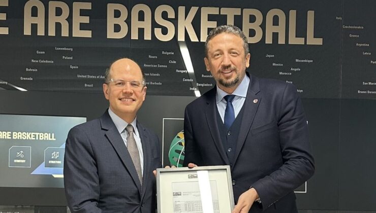 TBF Başkanı Hidayet Türkoğlu’ndan FIBA Genel Sekreteri Zagklis’e ziyaret