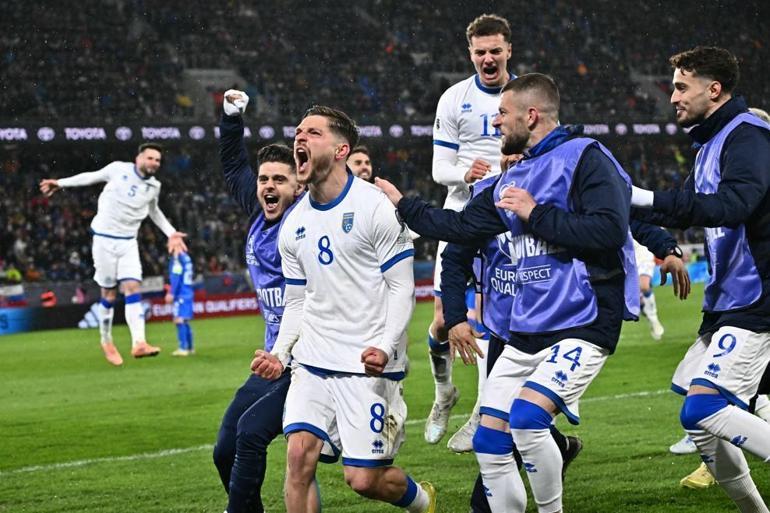 Türkiyenin play-off finalindeki rakibi Kosova oldu (Maç özeti | Slovakya 3-4 Kosova)