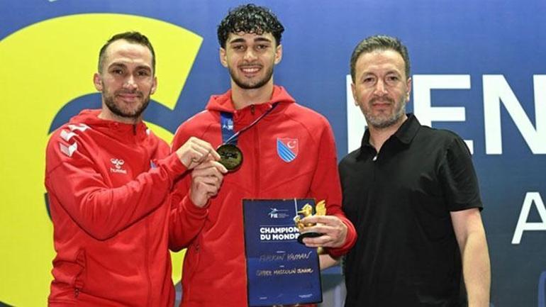 Bir şampiyon kazandık Eskrimin genç yıldızı Furkan Yaman yine zirvede