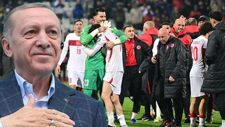 Cumhurbaşkanı Erdoğan’dan A Milli Takım’a tebrik