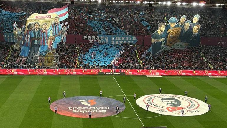 Trabzonspor-Galatasaray maçında olay koreografi Paraya karşı emeğin savaşı...