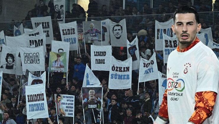 Tribünlerden yoğun tepki! Maç öncesi Trabzonspor taraftarından Uğurcan Çakır pankartı