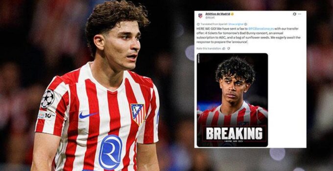 Atletico Madrid’den Julian Alvarez iddiaları için göndermeli paylaşım: ‘4 bilet ve 1 paket çekirdek’